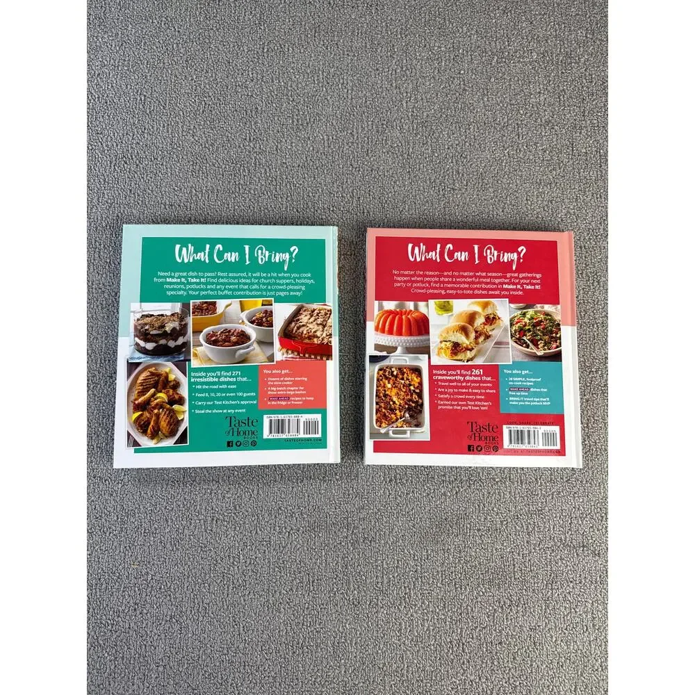 Taste of Home Cookbook Make It! Take It Lot of 2 Potluck, Picnic, BBQ, Holiday